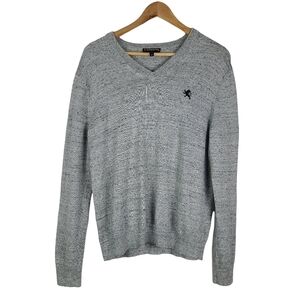 Express Gray V Neck Knit Sweater‎ Medium